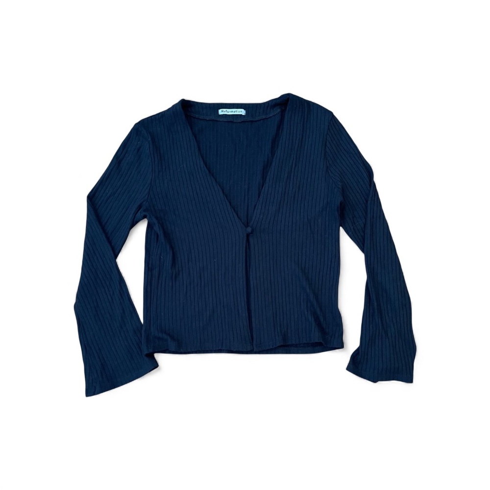 REFORMATION Dasia Knit Top Black Size M - Picture 2 of 7